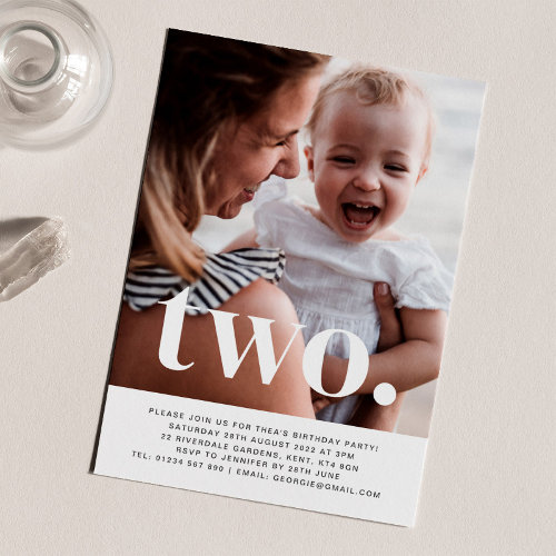 Two Photo First Birthday Invitation 