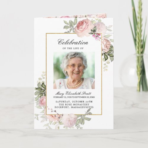 Two Photo Funeral Celebration of Life Program