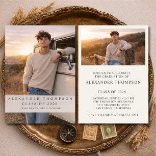 Two Photo Graduation Party Invitation