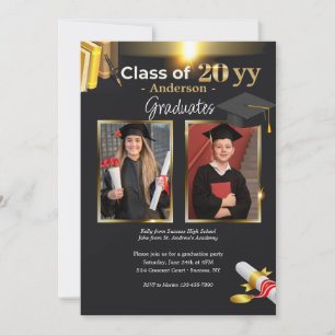 Two Photo Graduation Party Invitation