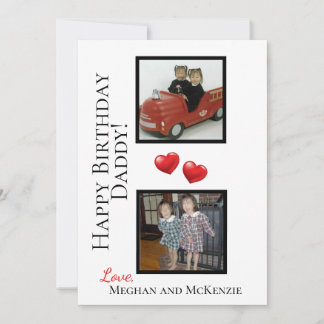 Two Photo Happy Birthday Daddy Personalized Card