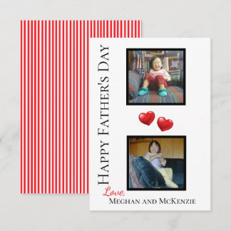 Two Photo Happy Father's Day Personalized Card