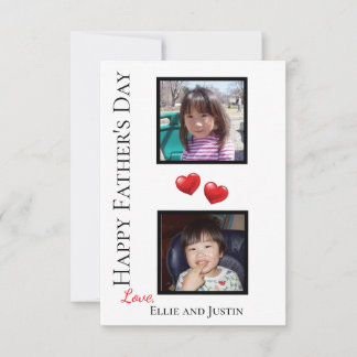 Two Photo Happy Father's Day Personalized Card