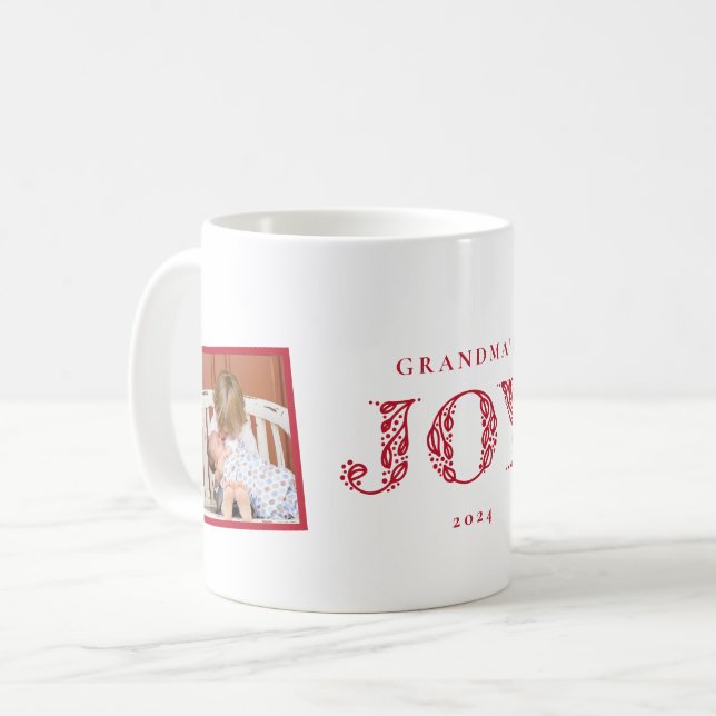 Two Photo Joy Holiday Gift Mug (Front Left)