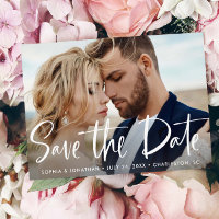 Two Photo | Modern Script Save the Date