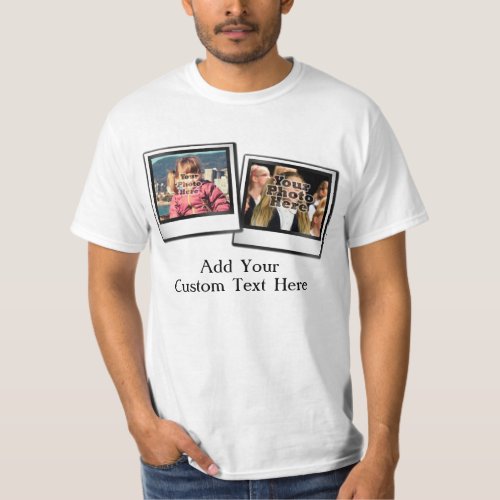 Two Photo Montage Snapshot with 1 Caption T_Shirt