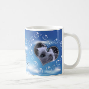Two Photo Personalized Bubble Heart Pet Memorial Coffee Mug