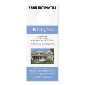 Two Photo Residential & Commercial Painting Blue Door Hanger
