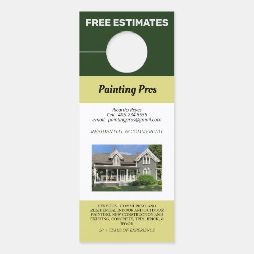 Two Photo Residential  Commercial Painting Door Hanger
