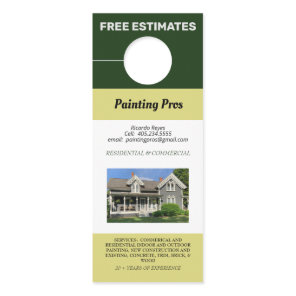 Two Photo Residential & Commercial Painting Door Hanger
