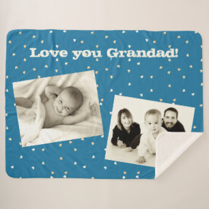 Two Photo Sherpa Blanket Love Grandfather