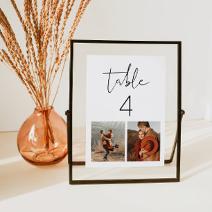Two Photo Table Number   Modern Minimalist  