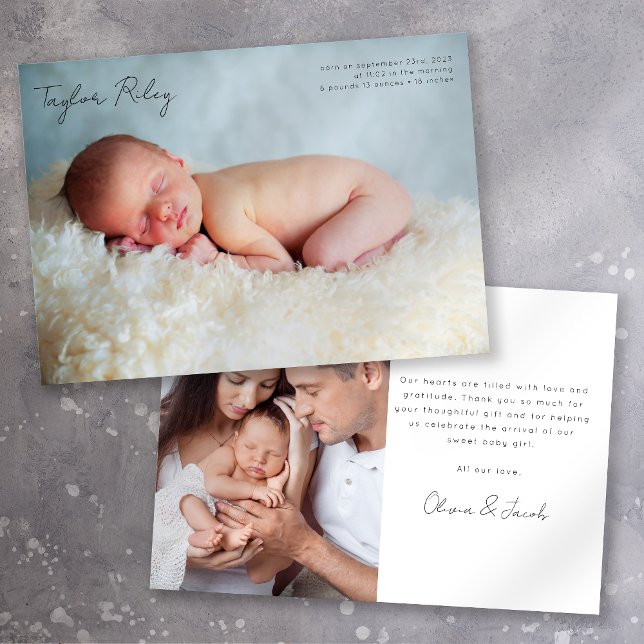 Two Photo Thank You Baby Announcement (Creator Uploaded)