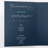Two Photo Tropical Silhouette Quinceanera Tri-Fold Invitation (Inside First)