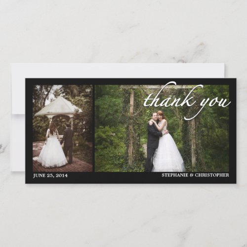 Two Photo Wedding Thank You Photocard