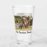 Two Photos and Personalized 16oz Pint Glass<br><div class="desc">Custom 16 ounce pint glass featuring your photos and name or message on both sides! You can easily test it out by uploading your photos and editing the name,  date,  year,  or message. These shaker glasses are made with top quality Libbey barware.</div>