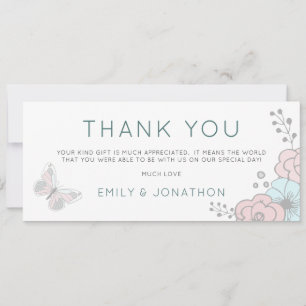 Two Photos Artsy Florals Butterfly Thank You