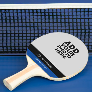 Two Photos (both sides) with Player Name Ping Pong Paddle