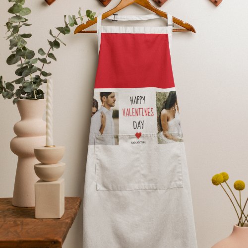 Two Photos  Happy Valentines Day  Couple Gift Apron