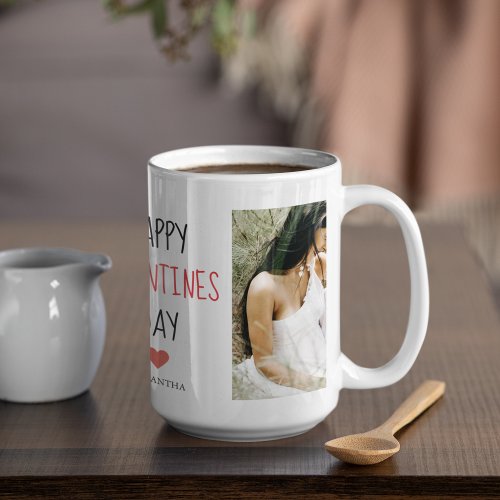 Two Photos  Happy Valentines Day  Couple Gift Coffee Mug