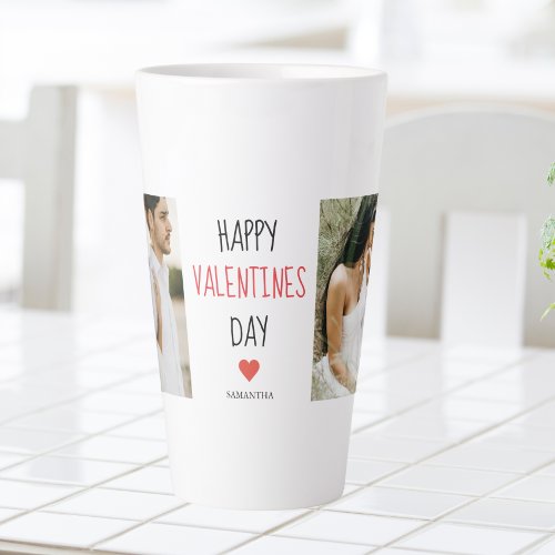 Two Photos  Happy Valentines Day  Couple Gift Latte Mug