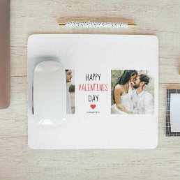 Two Photos | Happy Valentines Day | Couple Gift Mouse Pad