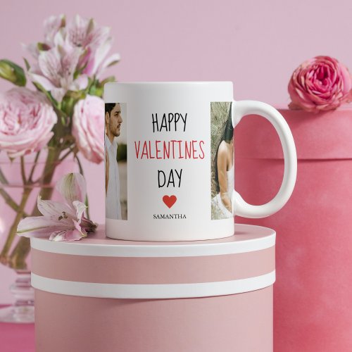 Two Photos  Happy Valentines Day  Couple Gift Mug