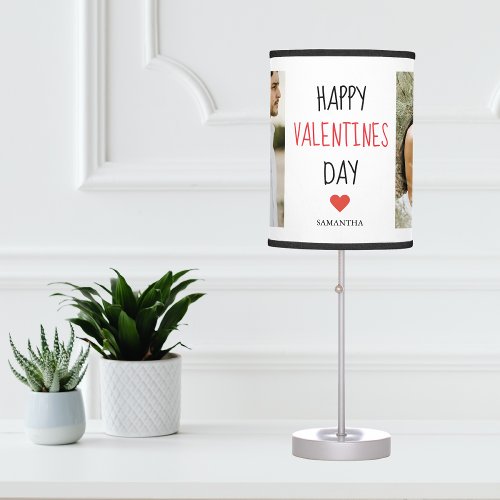 Two Photos  Happy Valentines Day  Couple Gift Table Lamp