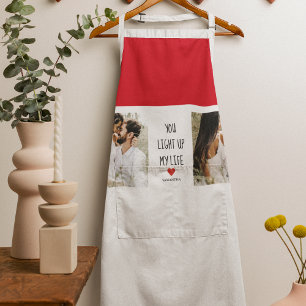 Two Photos Happy Valentines Day Romantic Quote Apron