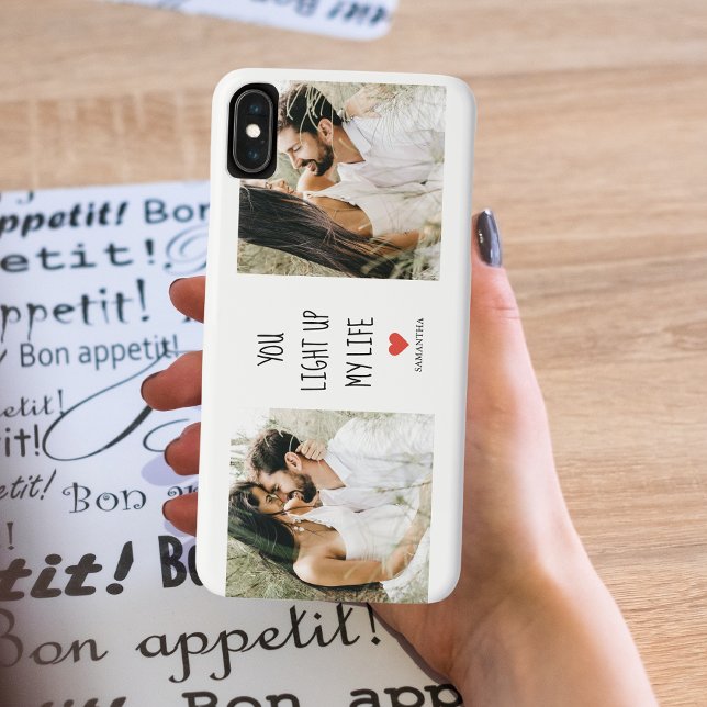 Two Photos | Happy Valentines Day | Romantic Quote Case-Mate iPhone Case (Creator Uploaded)