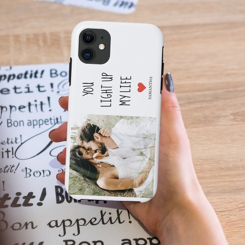 Two Photos  Happy Valentines Day  Romantic Quote iPhone 11 Case