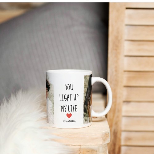 Two Photos  Happy Valentines Day  Romantic Quote Coffee Mug