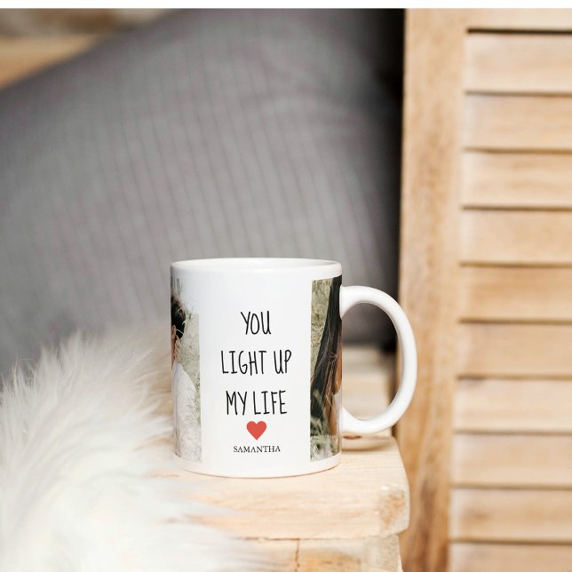 Two Photos | Happy Valentines Day | Romantic Quote Coffee Mug (Creator Uploaded)