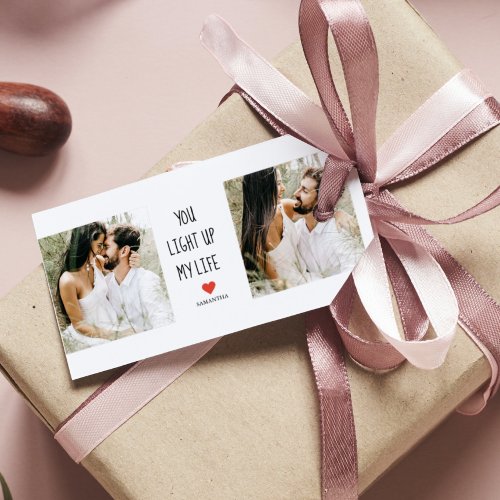 Two Photos  Happy Valentines Day  Romantic Quote Gift Tags