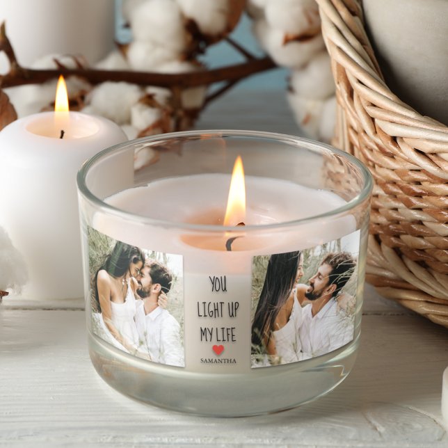 Two Photos | Happy Valentines Day | Romantic Quote Rectangular Sticker (Creator Uploaded)