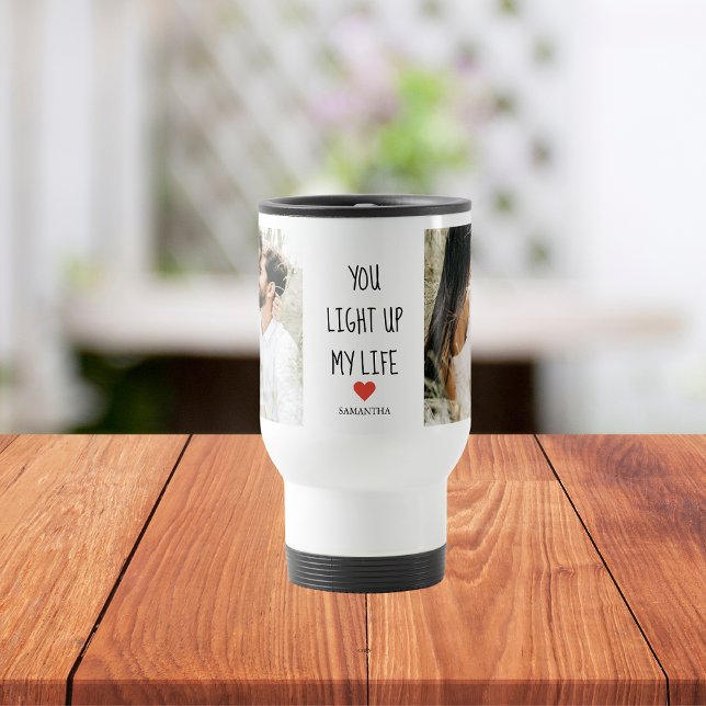 Two Photos | Happy Valentines Day | Romantic Quote Travel Mug (Creator Uploaded)