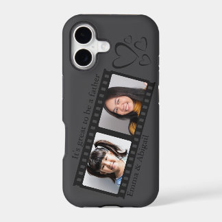 Two Photos, Hearts, Love Dad, Dark iPhone 17 Case
