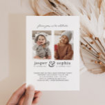 Two Photos Joint Birthday Invitation<br><div class="desc">A modern joint Birthday invitation featuring two of your own photos and two sections for the name and age of each child.</div>