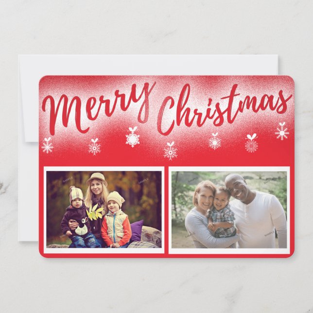 Two Photos Merry Christmas Season's Greetings Card (Front)