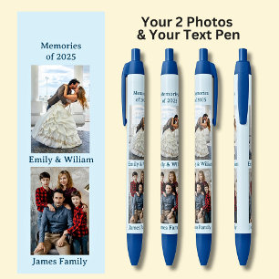 TWO Photos, Name Date, your Blue Text, on Blue Pen