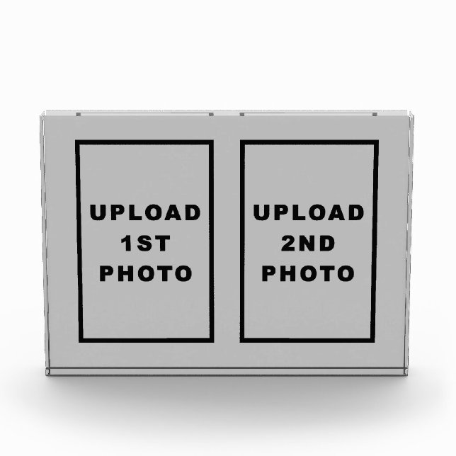 Two Photos on Gray Rectangle Photo Block (Front)