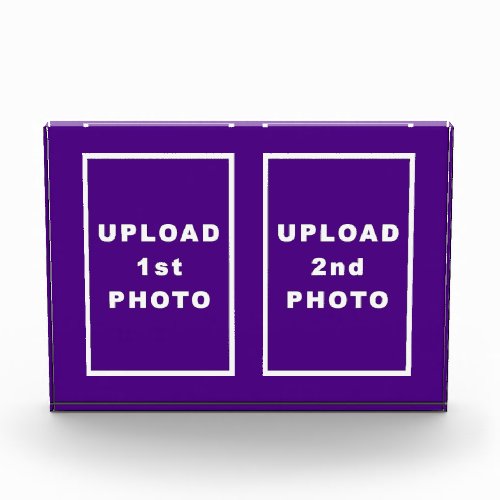 Two Photos on Purple Rectangle Photo Block