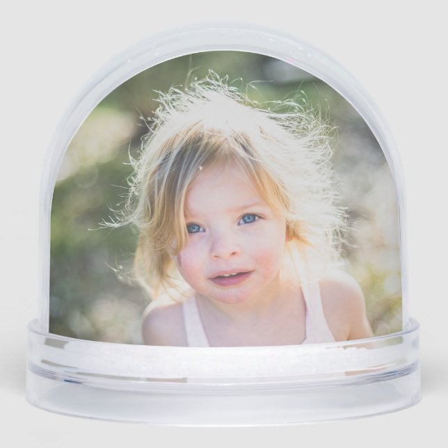 Two Photos Stylish Simple Christmas Snow Globe (Front)