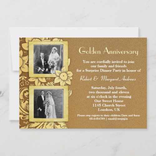 two photos wedding anniversary invitations