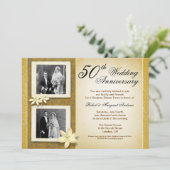 two photos wedding anniversary invitations (Standing Front)