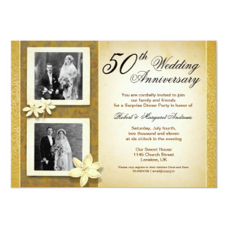 two photos wedding anniversary invitations