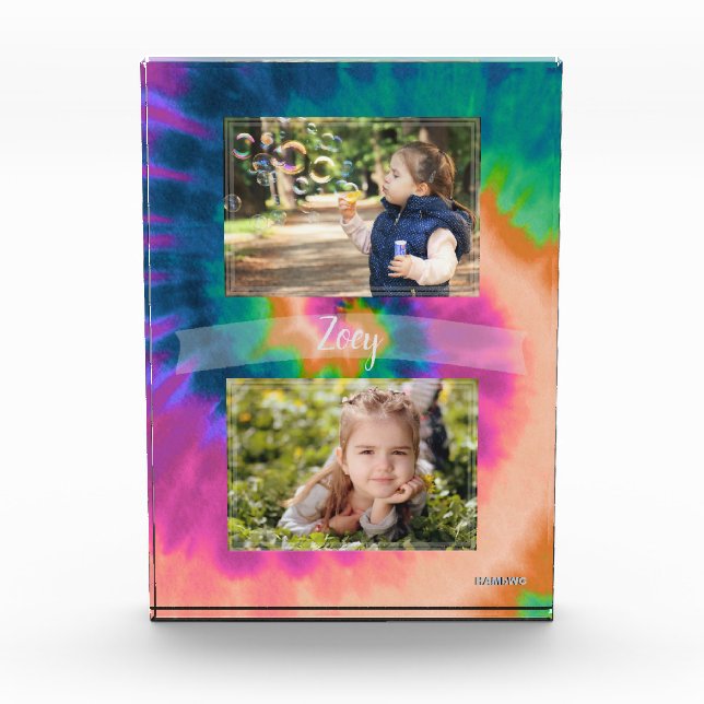 Two Picture Tie Dye Photo Block - HAMbWG (Front)
