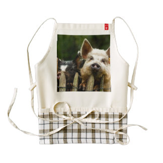Two pigs - pig farm - pork farms zazzle HEART apron