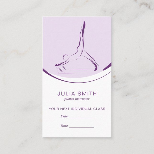 Two Pilates Poses on the Reformer | Color Business Card (Front)