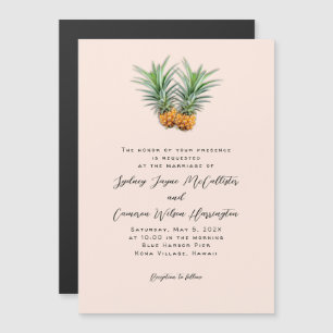 Two Pineapples Magnetic Wedding Invitation